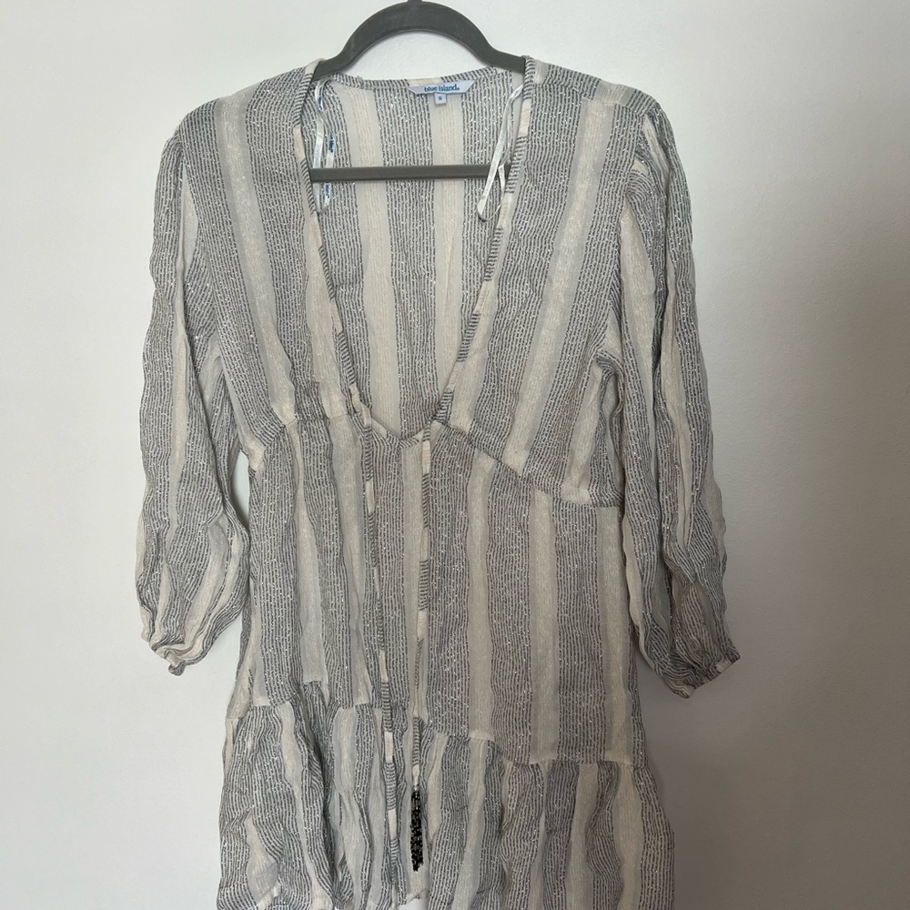 Blue island navy and white coverup
